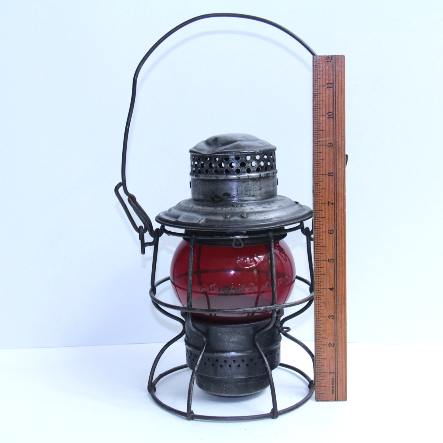Adlake Illinois Central Railroad Lantern ICRR Corning Red Globe π₯