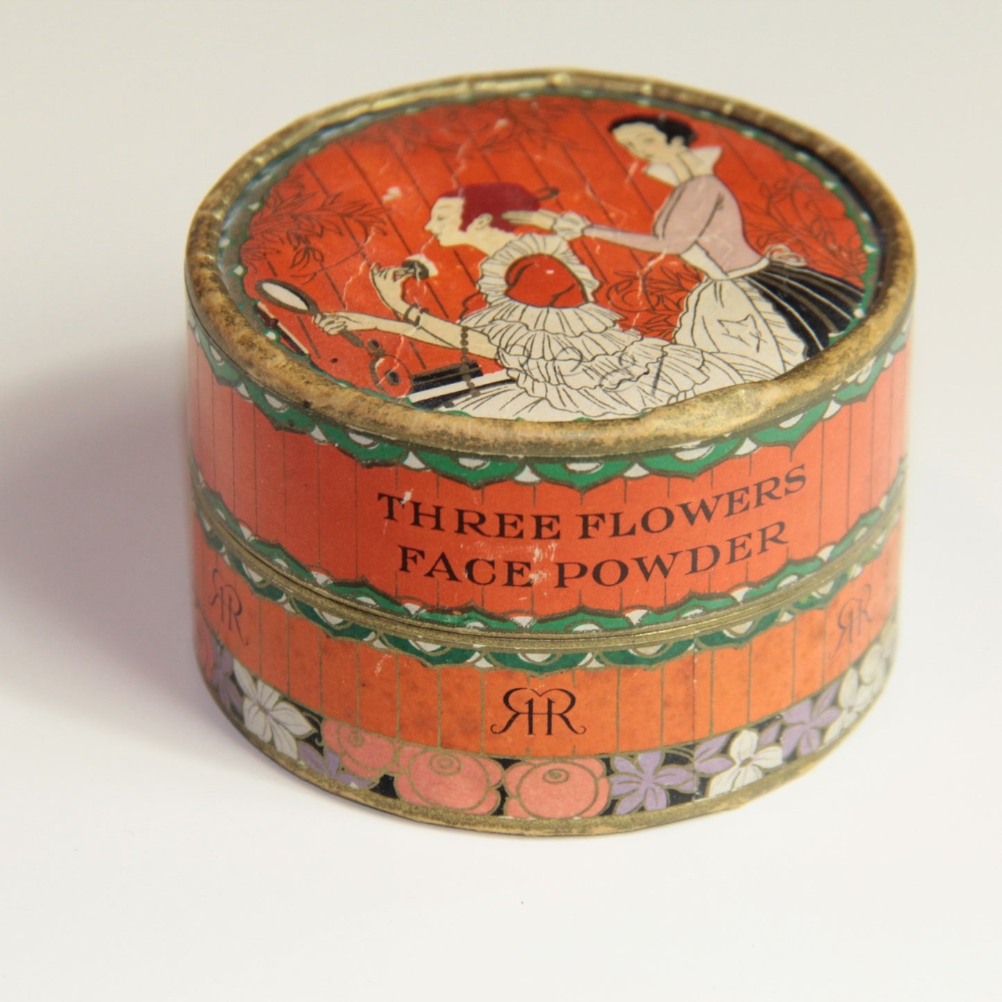 2x Antique Richard Hudnut Powder Box – “Three Flowers” Art Nouveau – Empty 🌸