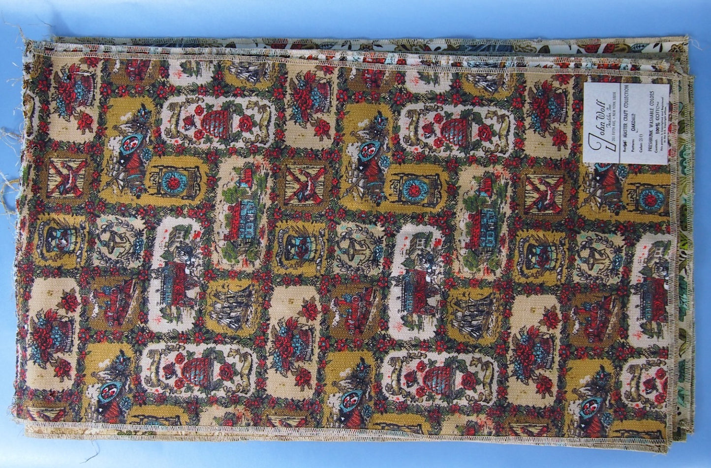 Vintage John Wolf Textiles 100% Cotton Swatch 24"