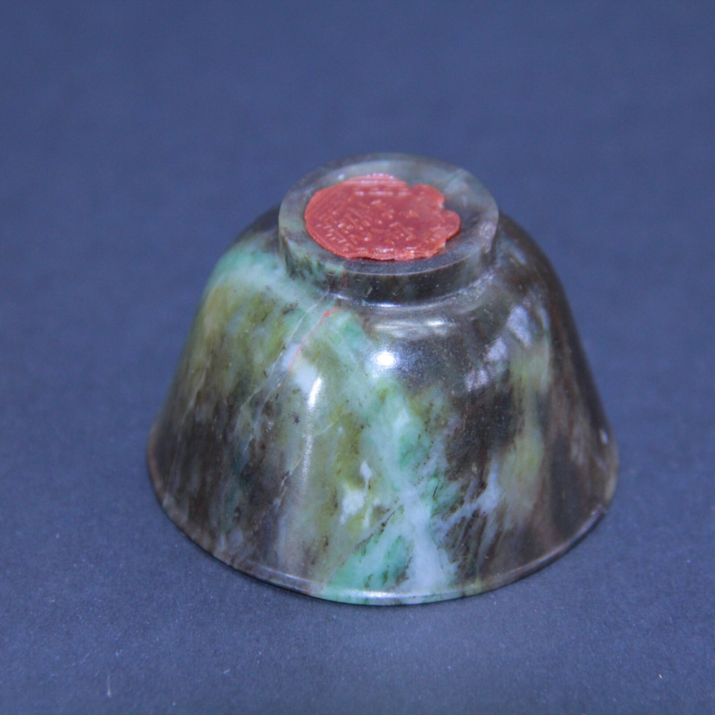 Carved Natural Jade Bowl & Stand | 49mm x 30mm | Beijing Export Wax Seal 🧧