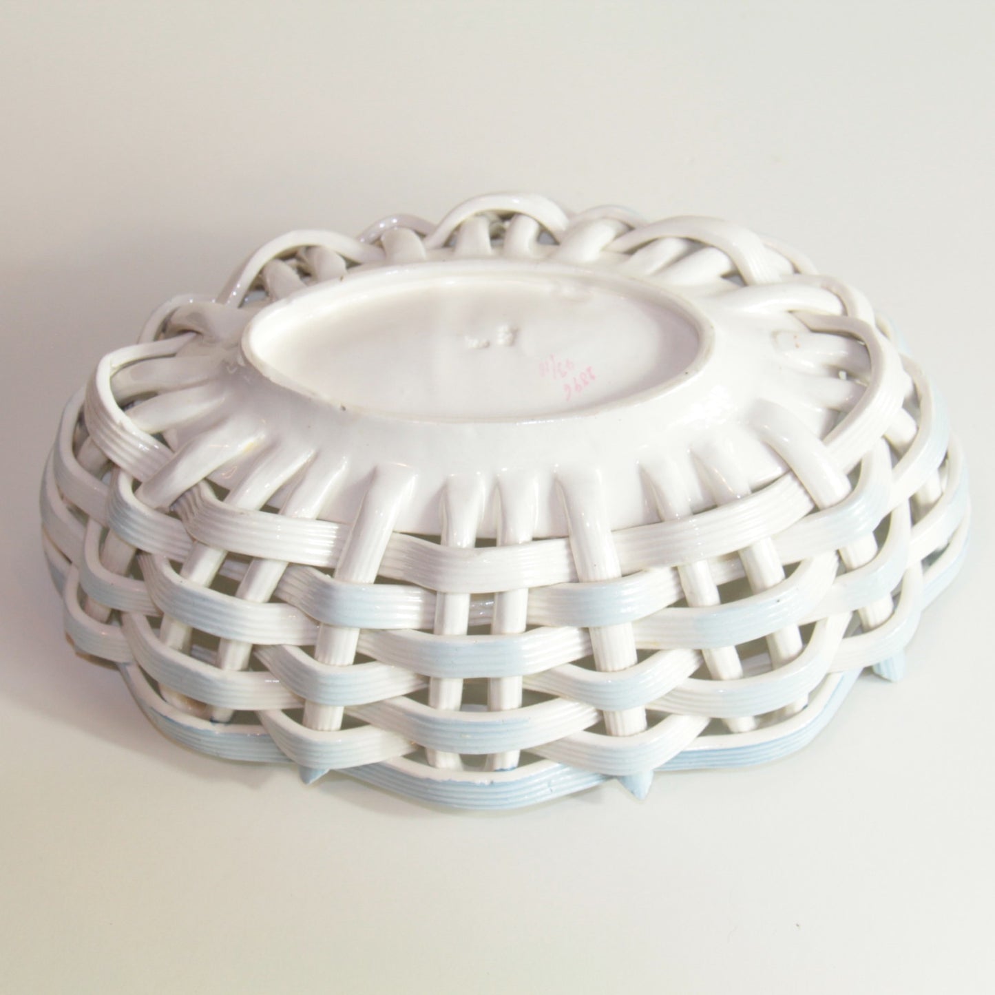 Antique Porcelain Openwork Bread & Pastries "Wicker Basket" Max Roesler Germany