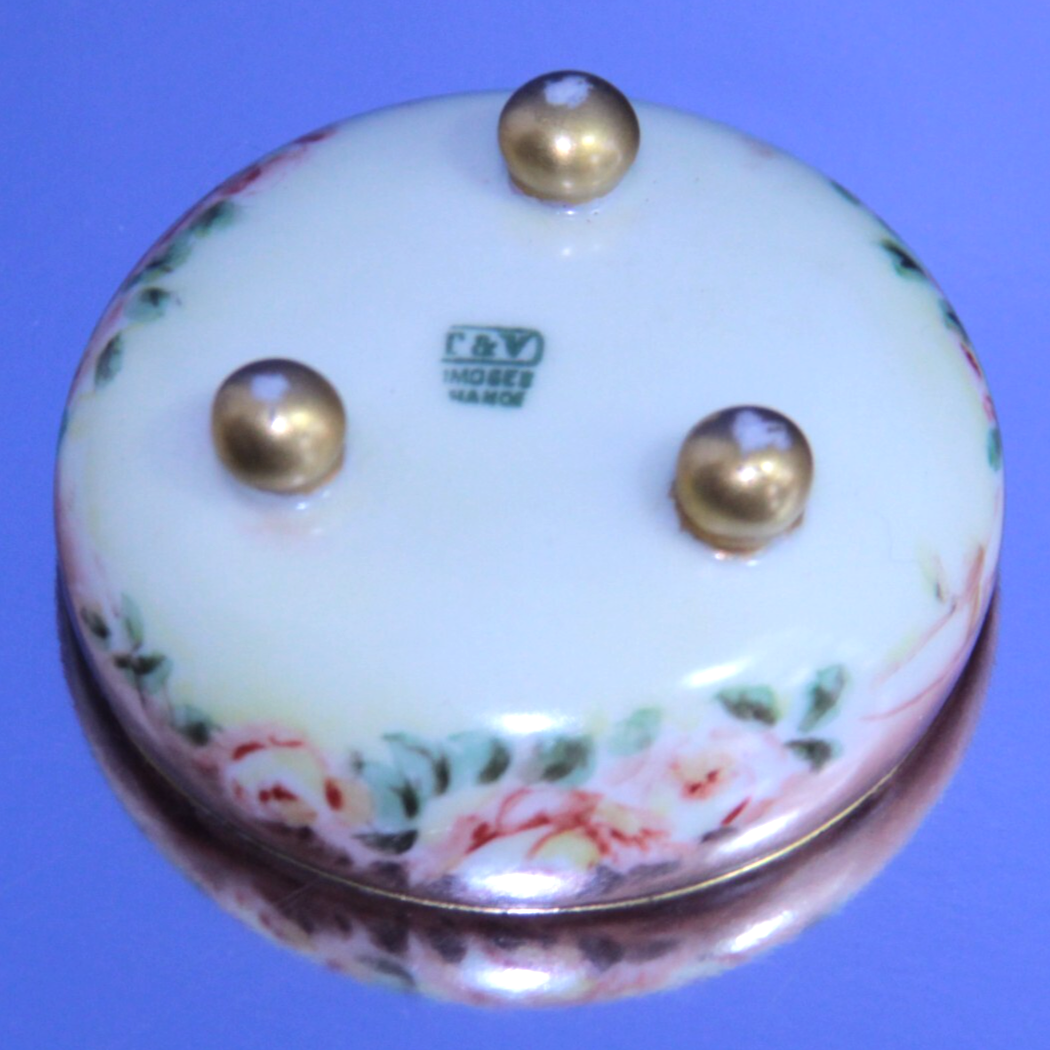 Antique T&V Limoges France Hand-Painted Floral & Gold Footed Bowl ✨