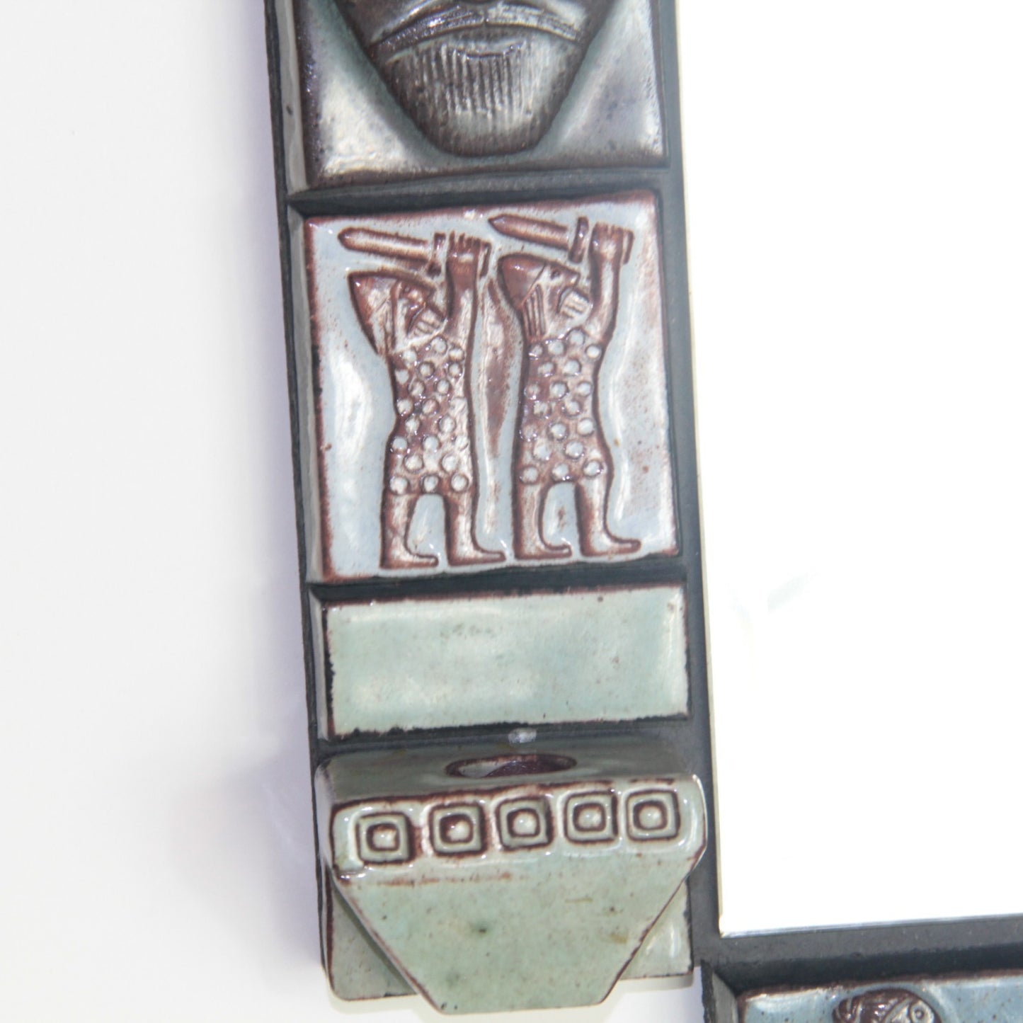 Thyssen Keramik Denmark Zodiac Themed Tile Mirror 21.5"x 14" Sconce Candleholder