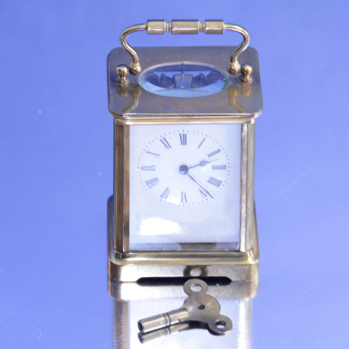 19th Century Brass & Bevel Glass Corniche Cased Carriage Clock β Excellent