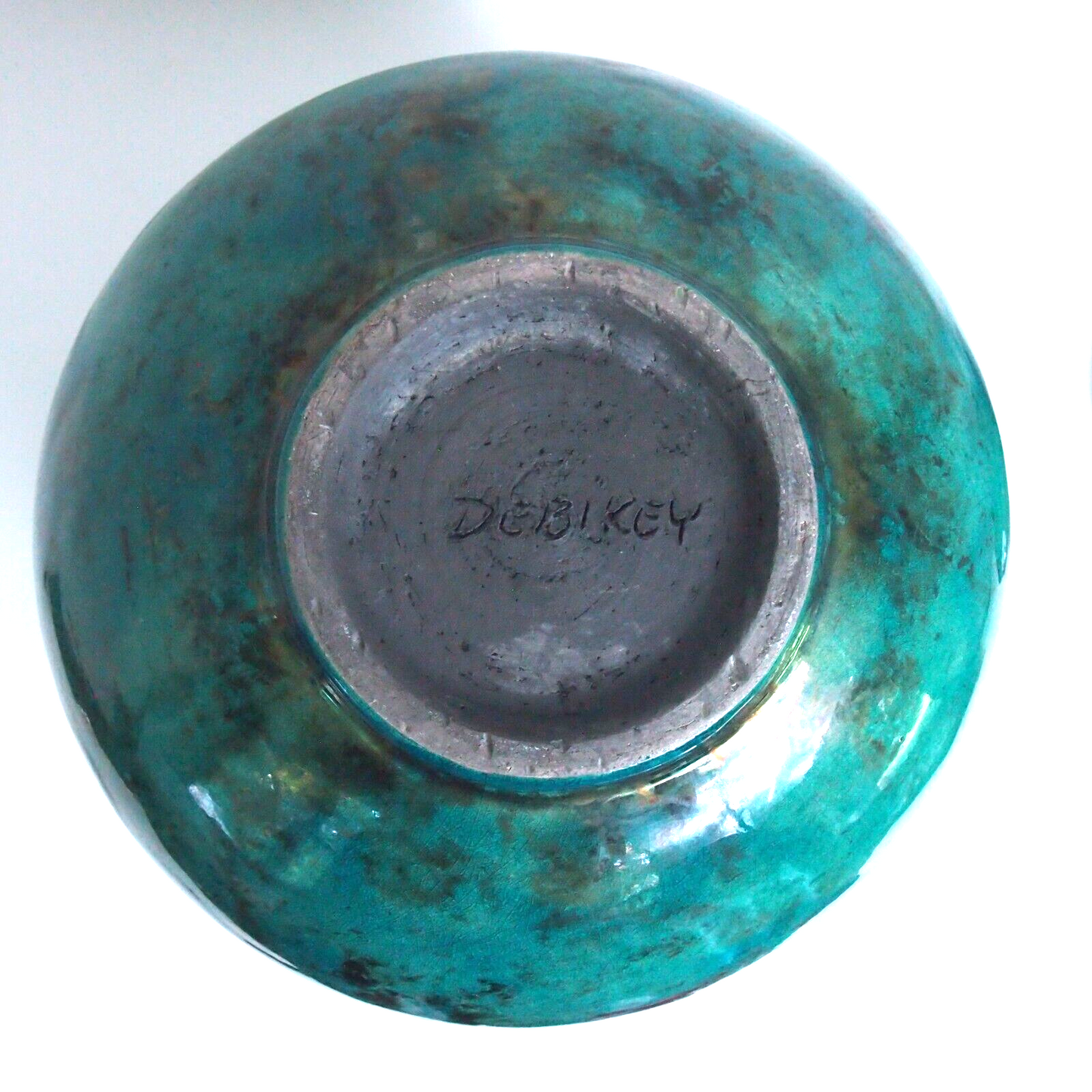 MCM Turquoise/Teal DEBIKEY Studio Pottery with Lid ā Handmade & Signed ā 8" Tall