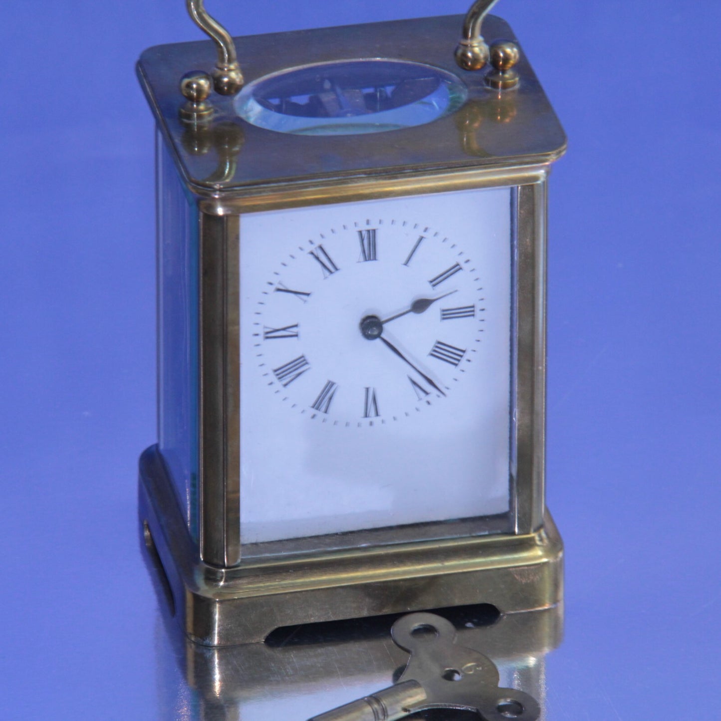 19th Century Brass & Bevel Glass Corniche Cased Carriage Clock β Excellent