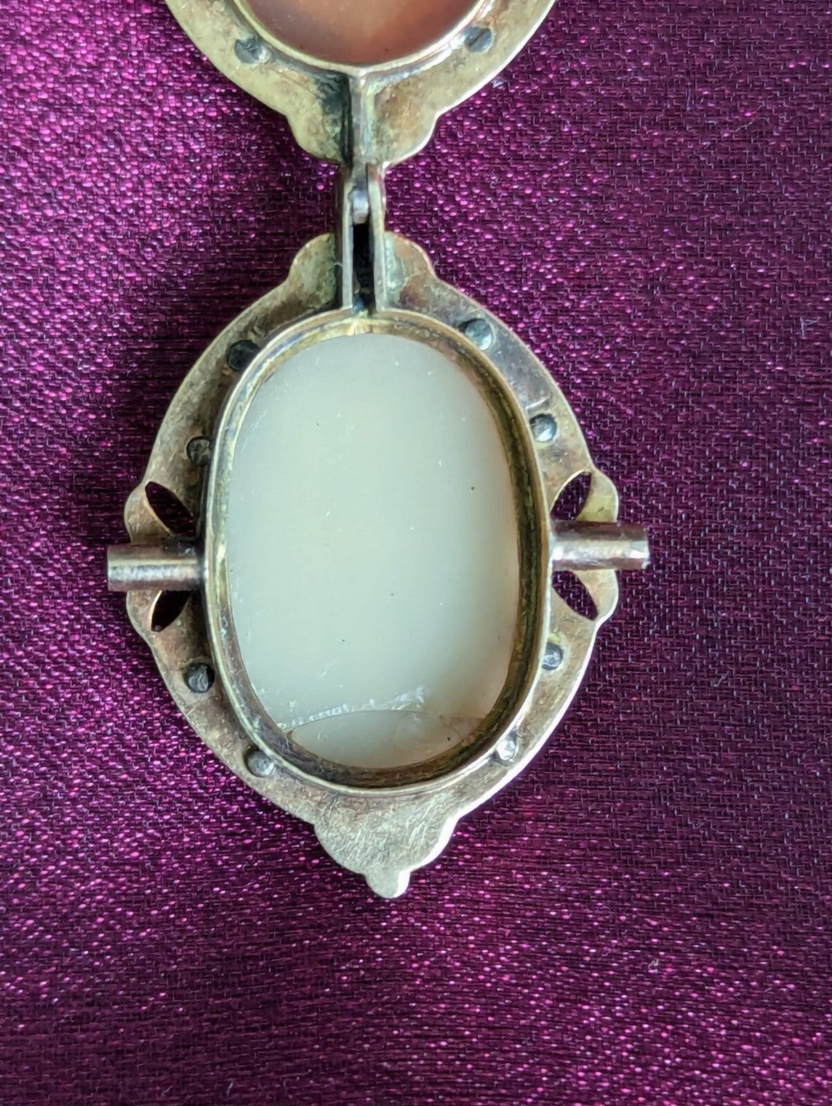 Antique Victorian Double Cameo Pendant Locket - 18k Gold