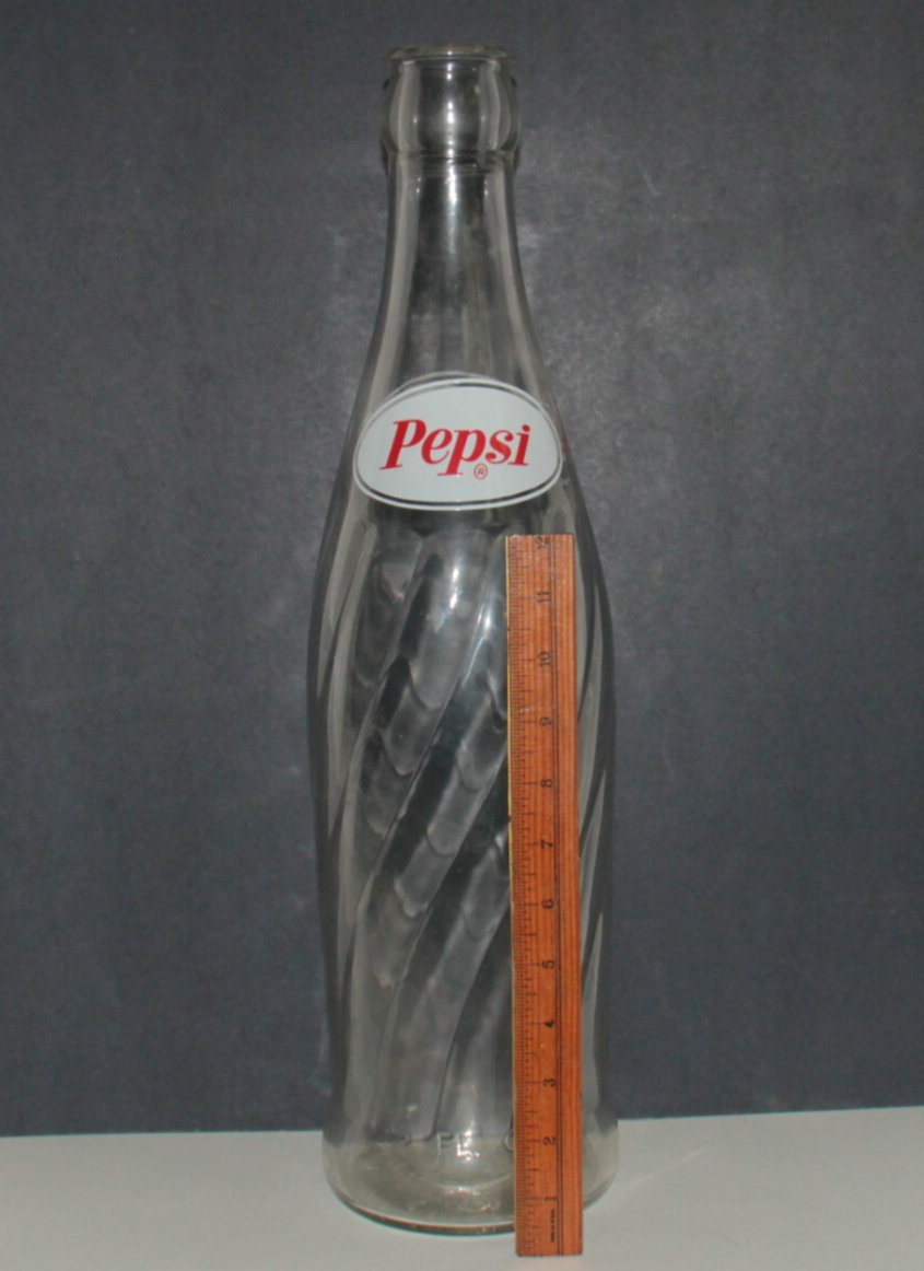 Vintage Oversized Pepsi-Cola Swirl Glass Display Bottle 20" Tall RARE GIANT!