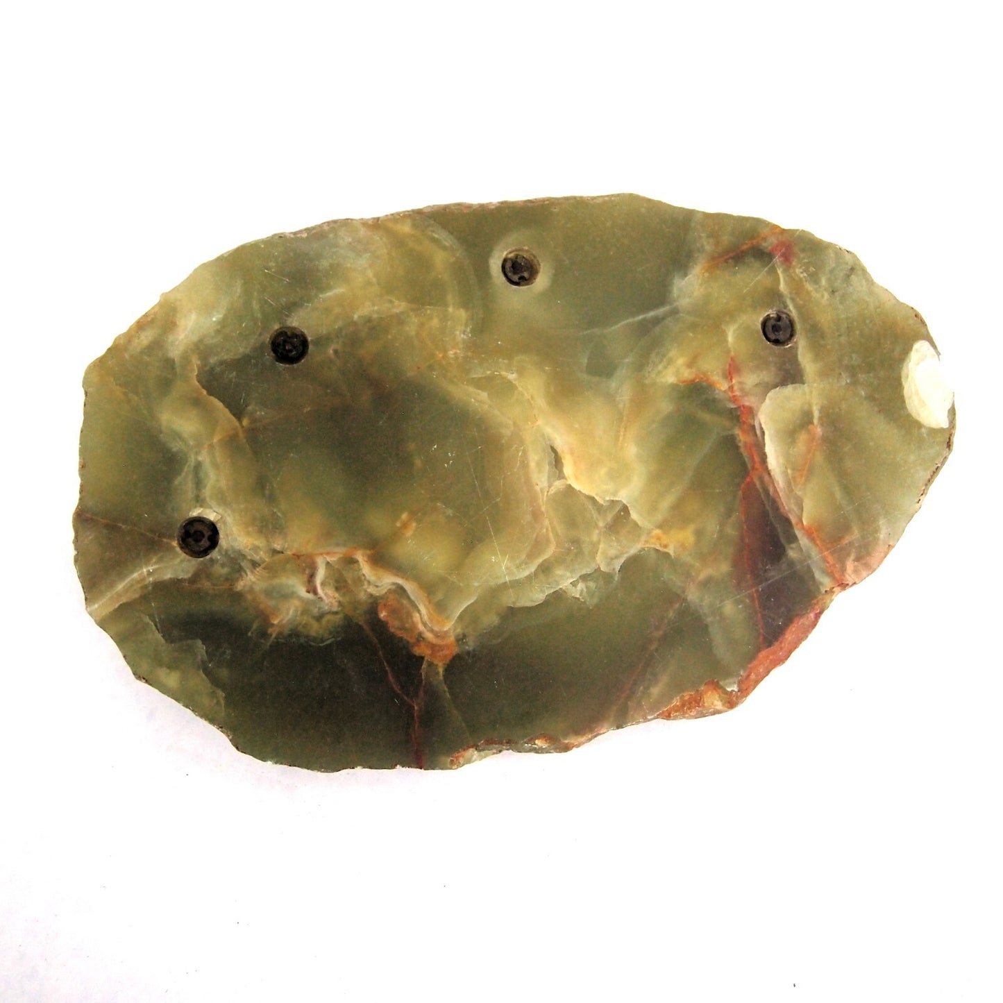Antique Bronze Bull & Bear Green Alabaster Tray ā Stock Market Desk Art ā MCM āØ