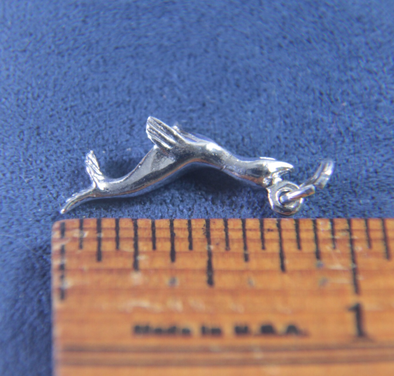 Vintage Sterling Silver 925 Sea Lion / Seal Dangle Charm – 3/4"