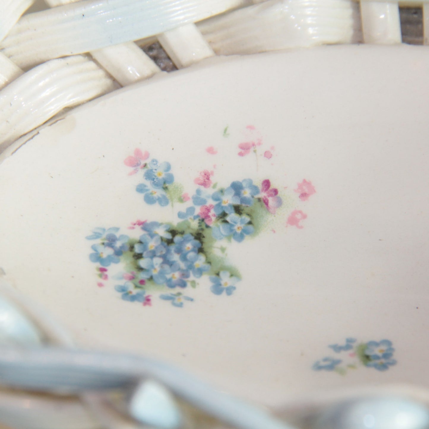 Antique Porcelain Openwork Bread & Pastries "Wicker Basket" Max Roesler Germany