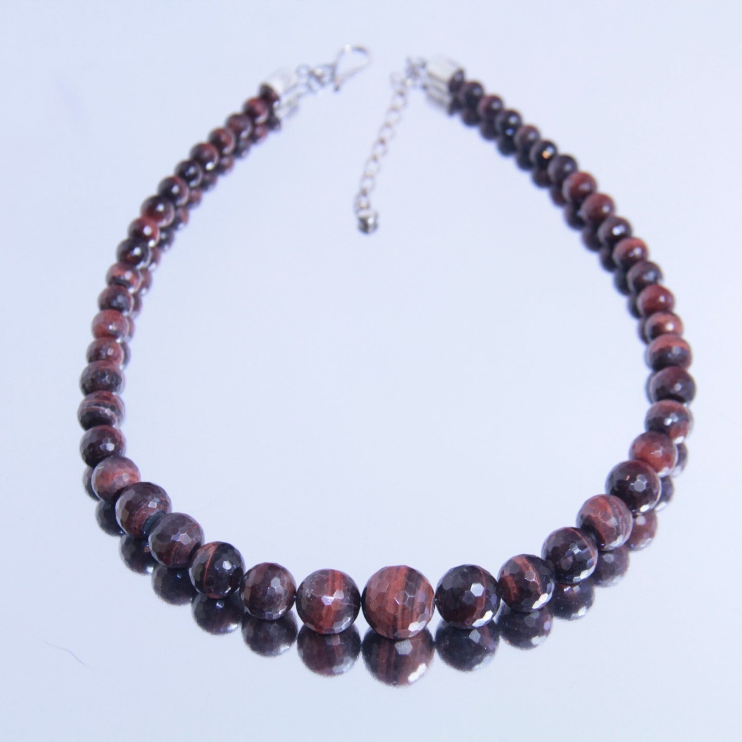 Jay King Sterling Silver Red Tiger Eye Necklace 22"-25" Desert Rose Trading
