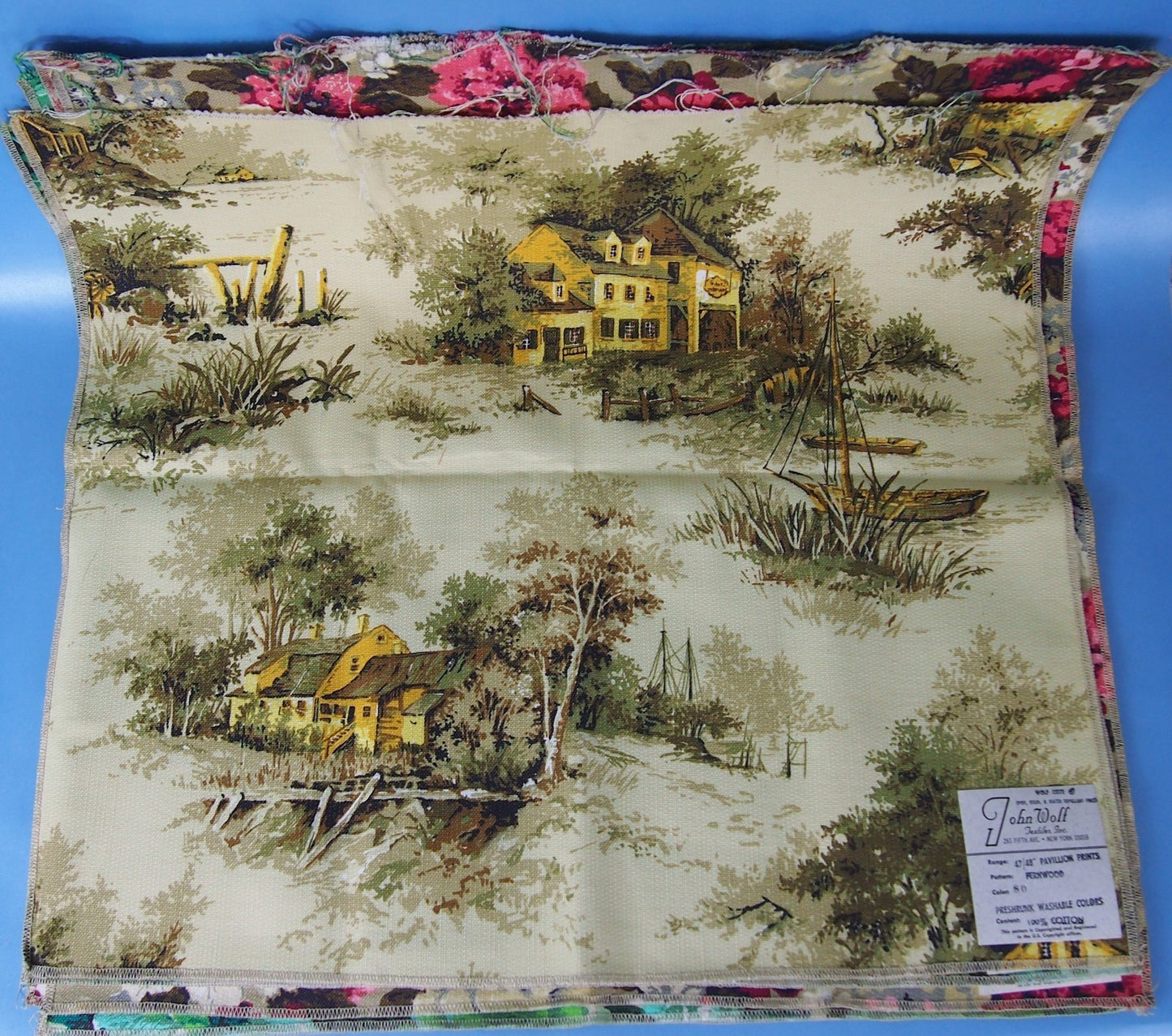 Vintage John Wolf Textiles 100% Cotton Swatch 24"