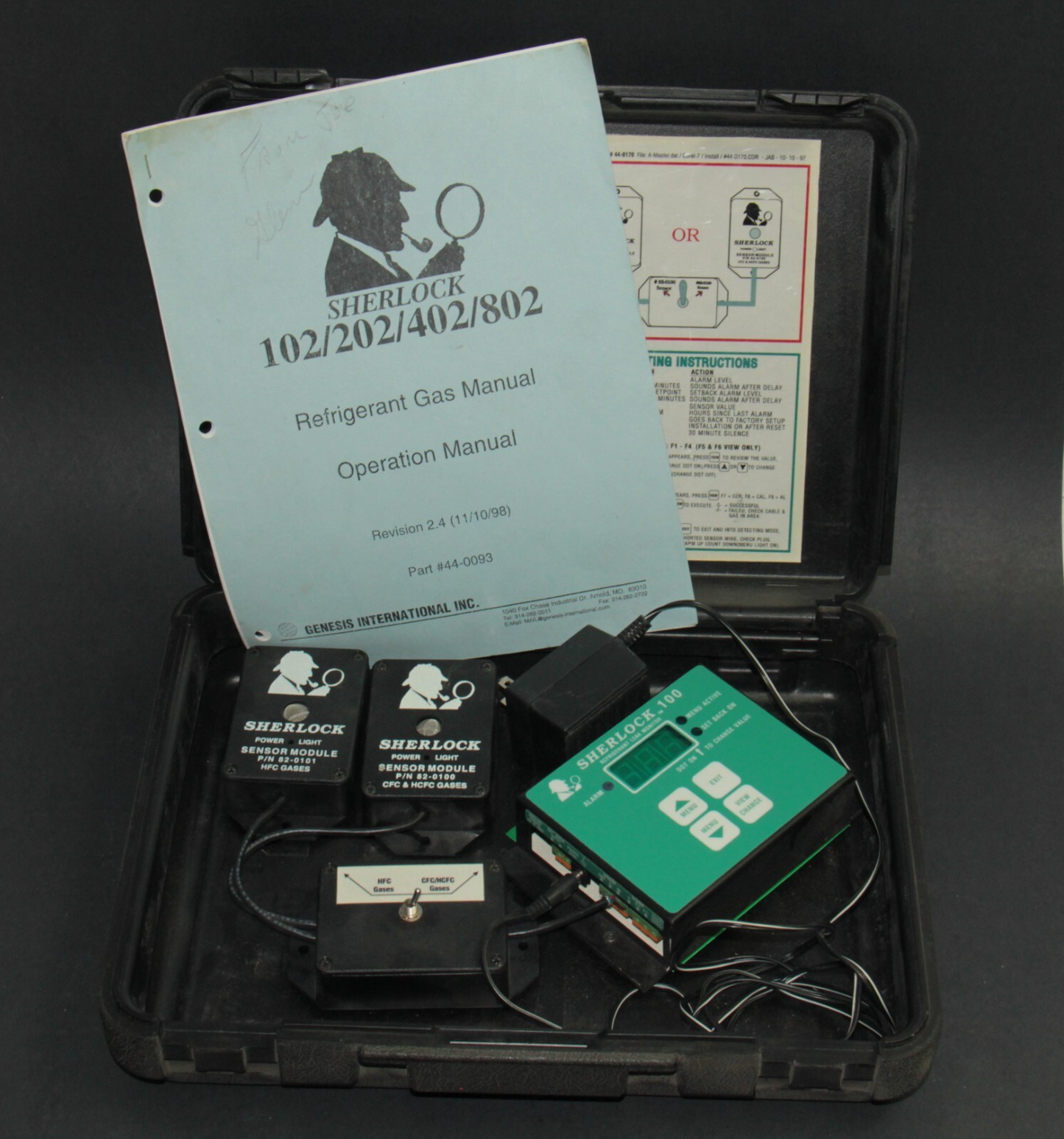 Genesis Sherlock 100 HVAC Refrigerant Leak Detection Monitor & Modules w Case