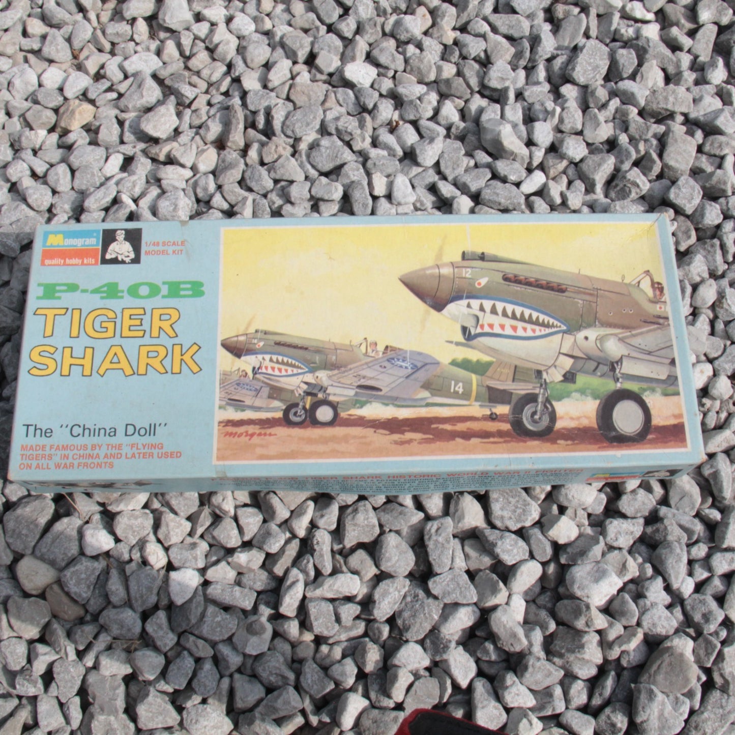 4 Airplane Model Kits - Grumman Bearcat Monogram Mustang P-51B P-40B Tiger Shark