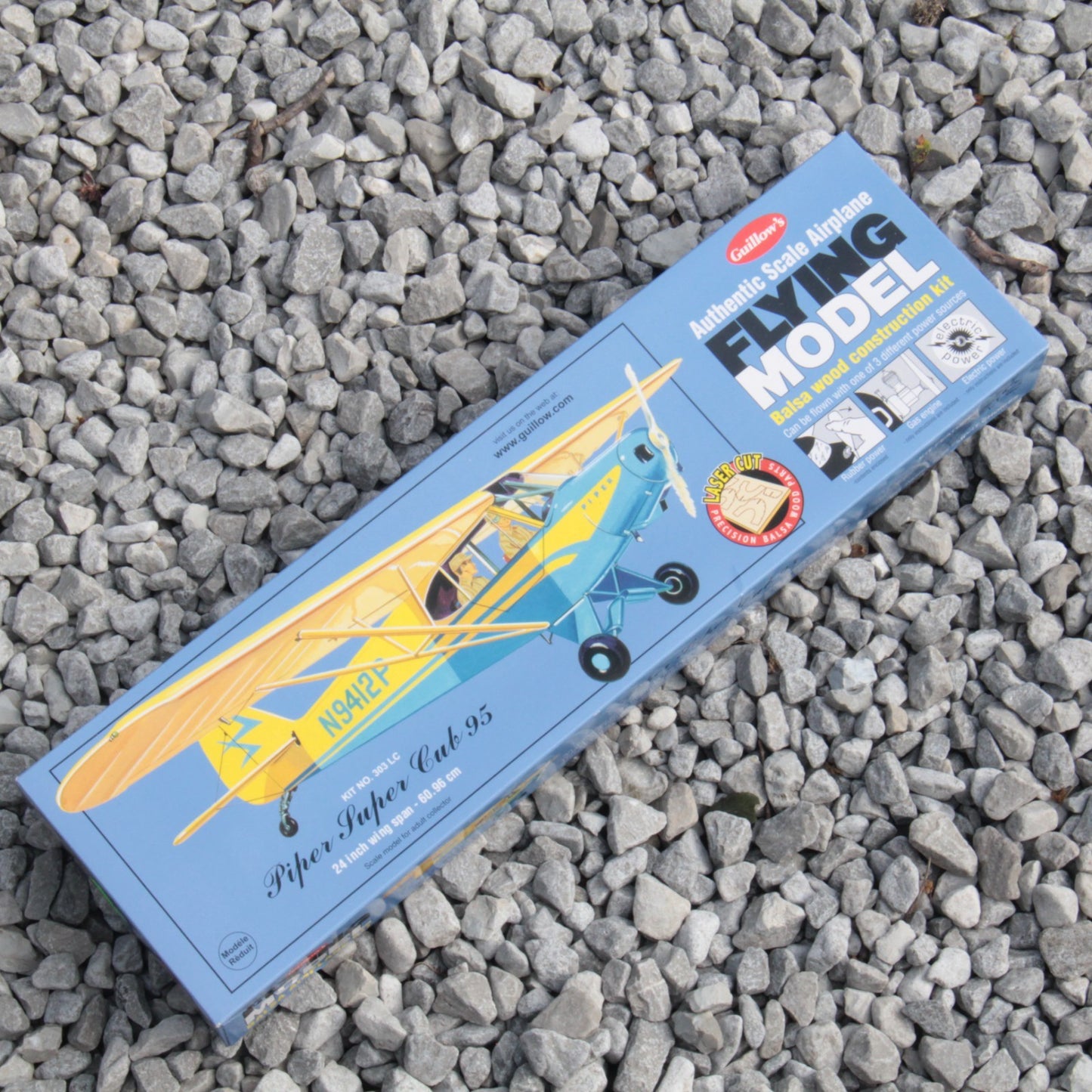 Guillow’s Balsa Airplane Kit Piper Super Cub 95 #303 – 24″ Wingspan Flying Model