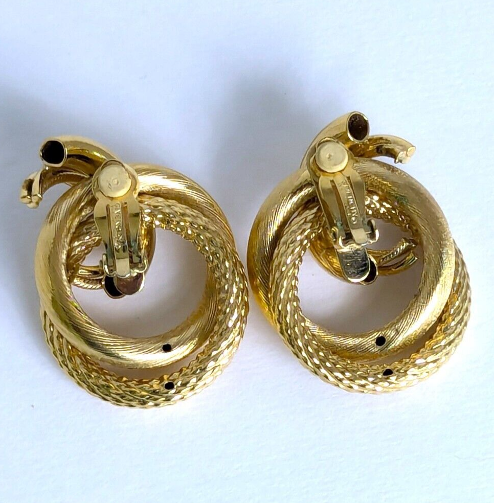 Vintage Givenchy Chunky Door Knocker Earrings - Twisted Rope Dangle Drop - 1.75"