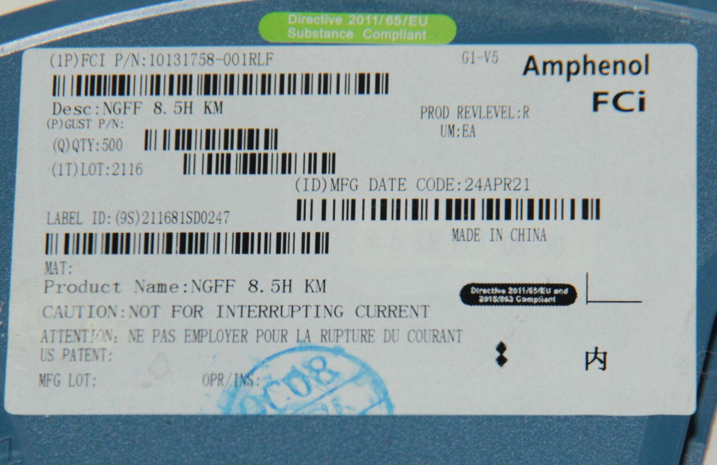 150+ PCI Express PCIe M.2 Server Connector NGFF H8.5mm KM 10131758-001RLF 67 Pin