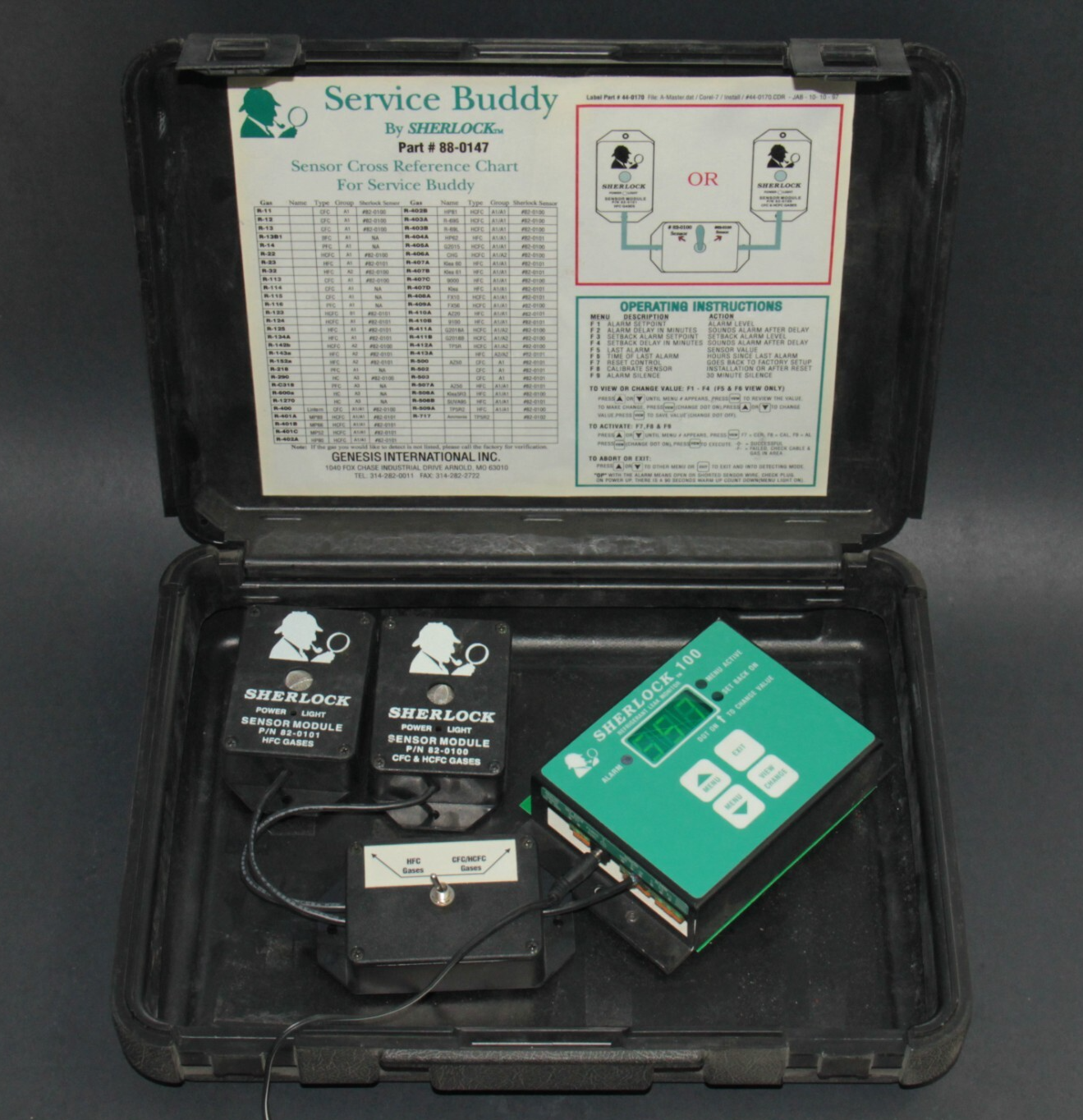 Genesis Sherlock 100 HVAC Refrigerant Leak Detection Monitor & Modules w Case