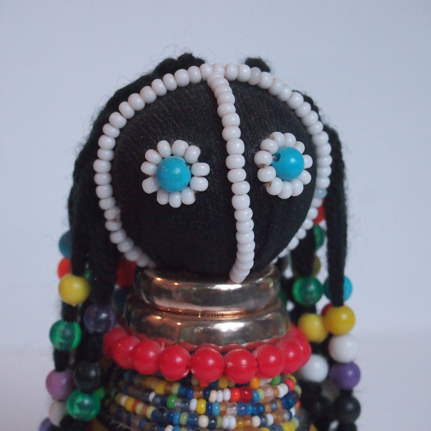 African Ndebele Beaded Fertility Doll • 4.5" Handmade Tribal