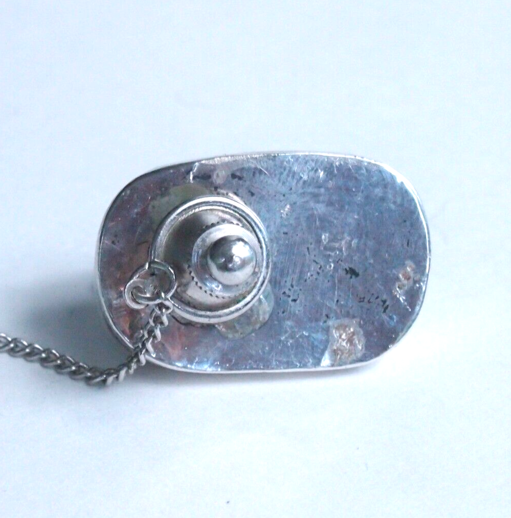Vintage Sterling Silver Desert Horned Lizard Turquoise Pin – Large Tie Tack