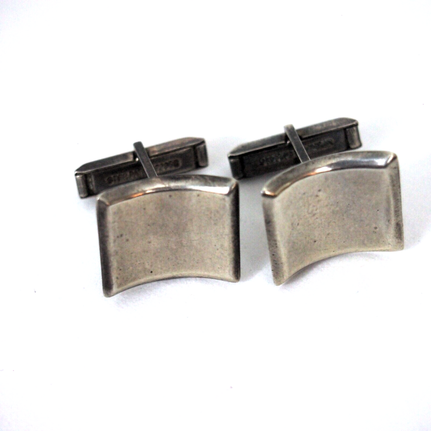 Vintage Modernist Cufflinks – Handmade Sterling Silver .925 – MCM Design