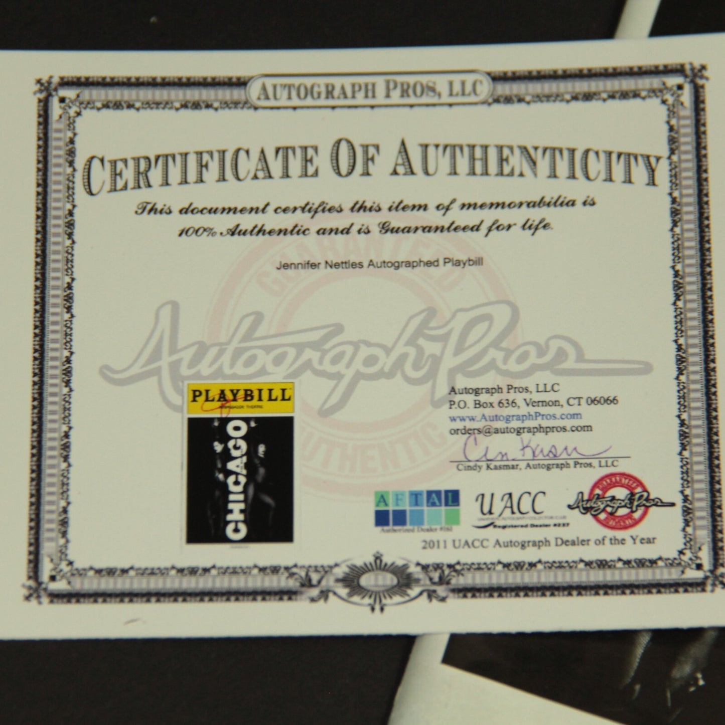 Jennifer Nettles Autograph | Signed Broadway Playbill | Chicago Musical w COA
