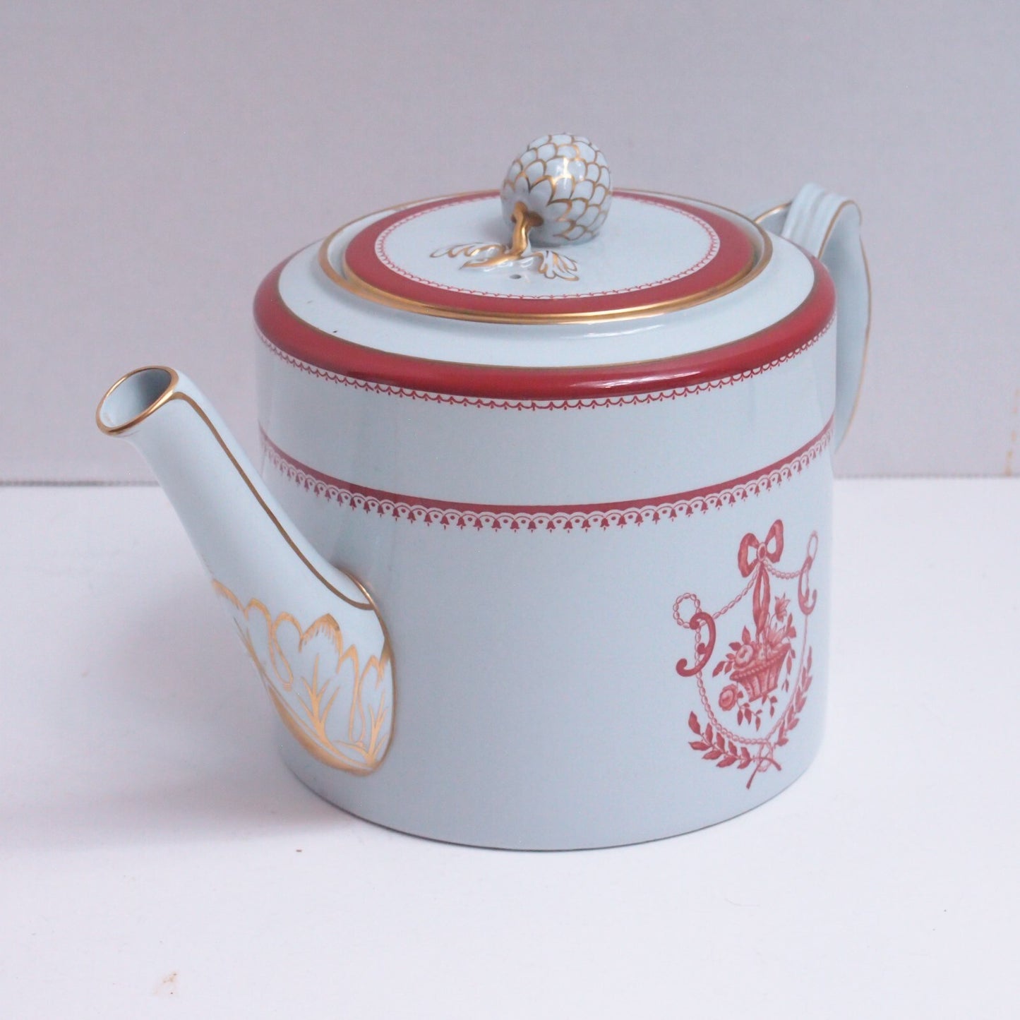Copeland Spode Red Newburyport Teapot with Lid – Fine Stone A Y3360 Excellent!