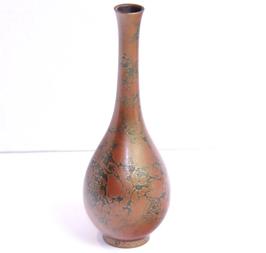 Stunning Antique Japanese Murashido Ikebana Copper & Bronze Vase – 6.5"