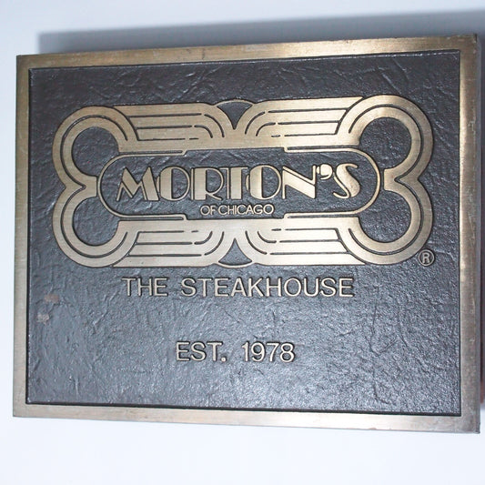 Morton's of Chicago Steakhouse Solid Bronze Metal Sign 12.5" x 10"