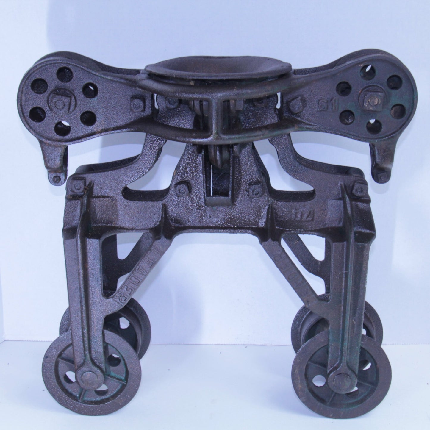 Antique Cast Iron Leader Hay Trolley Carrier Unloader - Farm Barn Tool