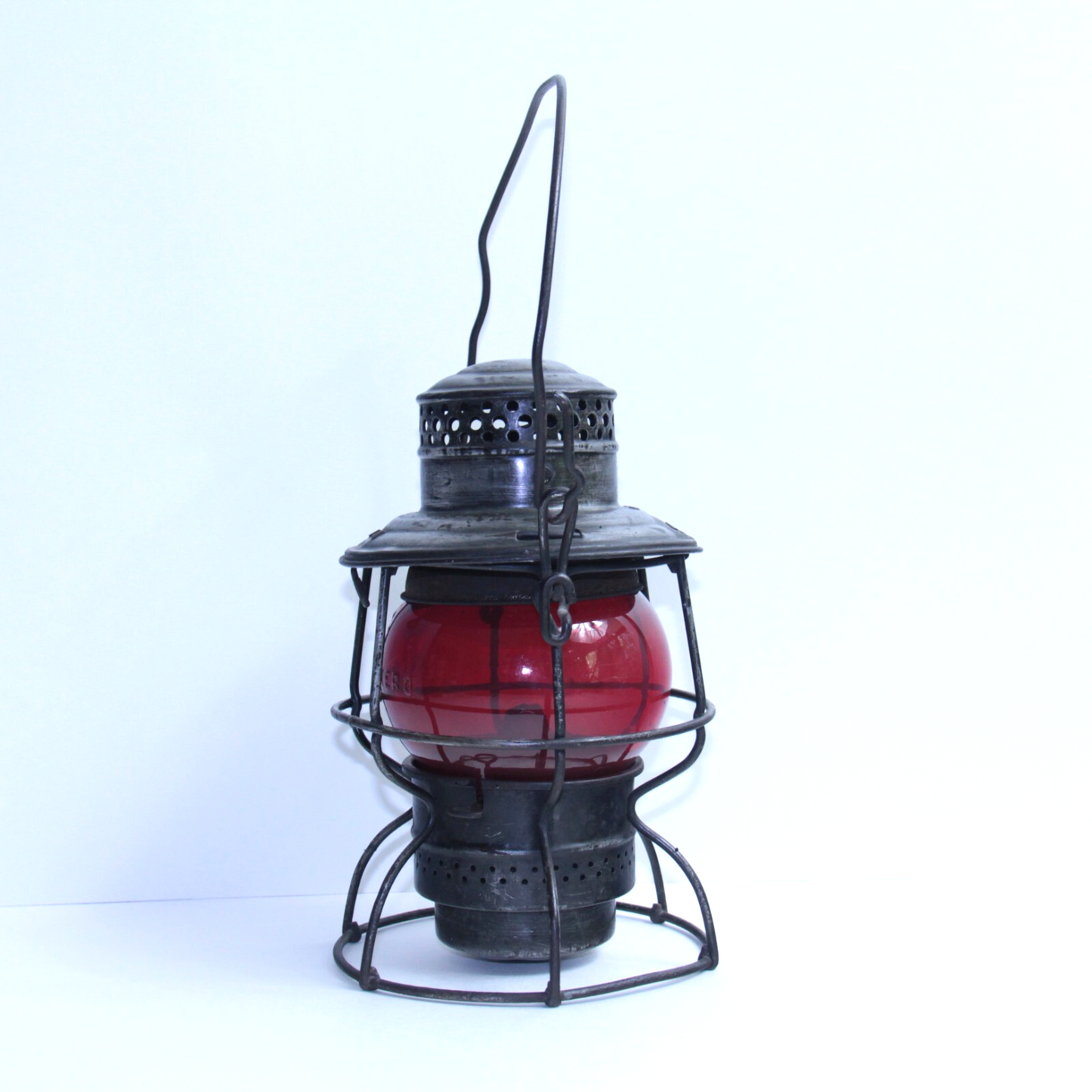 Adlake Illinois Central Railroad Lantern ICRR Corning Red Globe 🔥