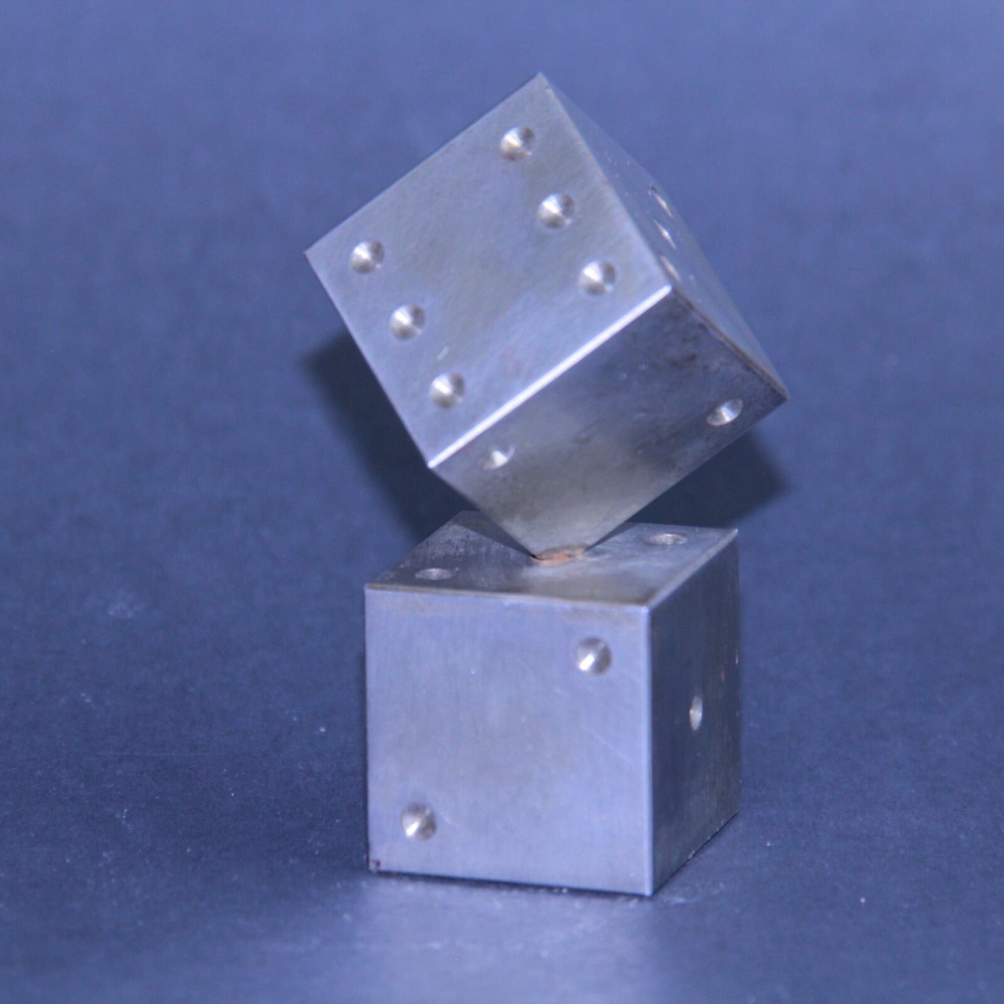 3" Mid Century Modern Dice Steel Brutalist Art Sculpture