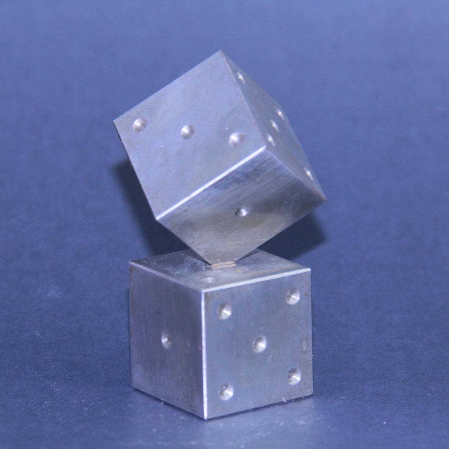 3" Mid Century Modern Dice Steel Brutalist Art Sculpture