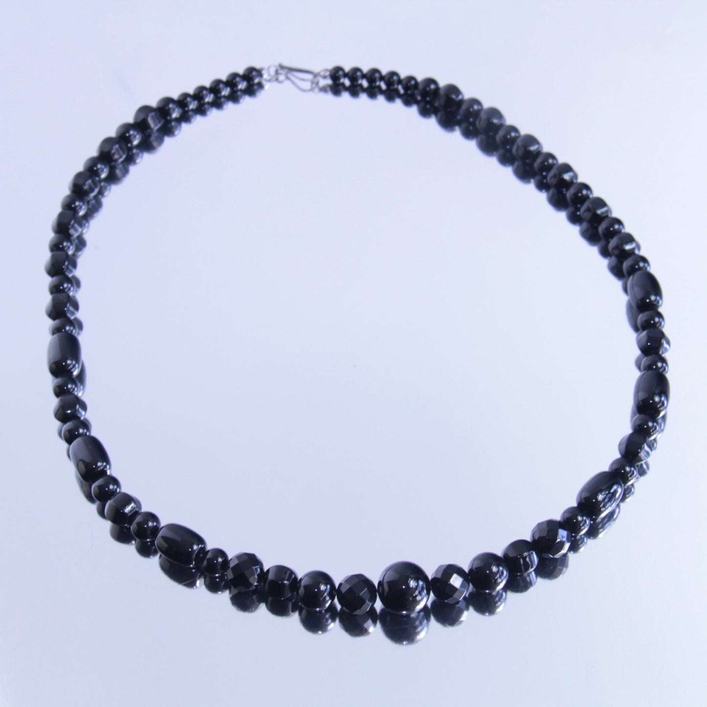 Jay King Sterling Silver Black Agate Bead Necklace 31" DTR Desert Rose Trading