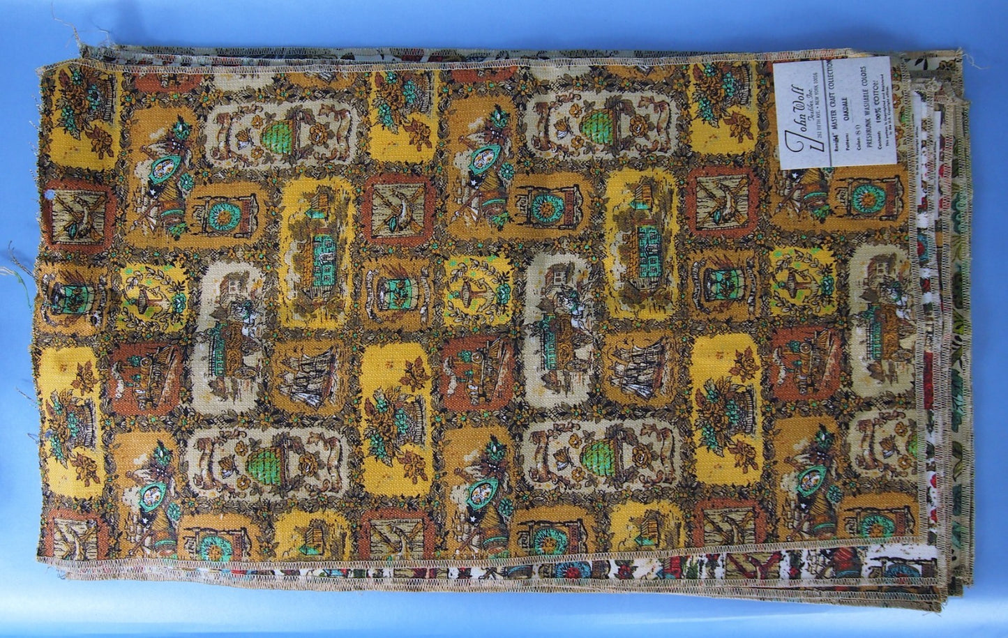 Vintage John Wolf Textiles 100% Cotton Swatch 24"