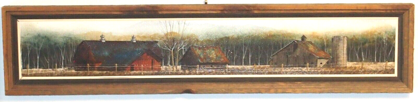 Charles L. Sizemore Original Acrylic Painting | Extra Long 36" | Barn Wood Frame