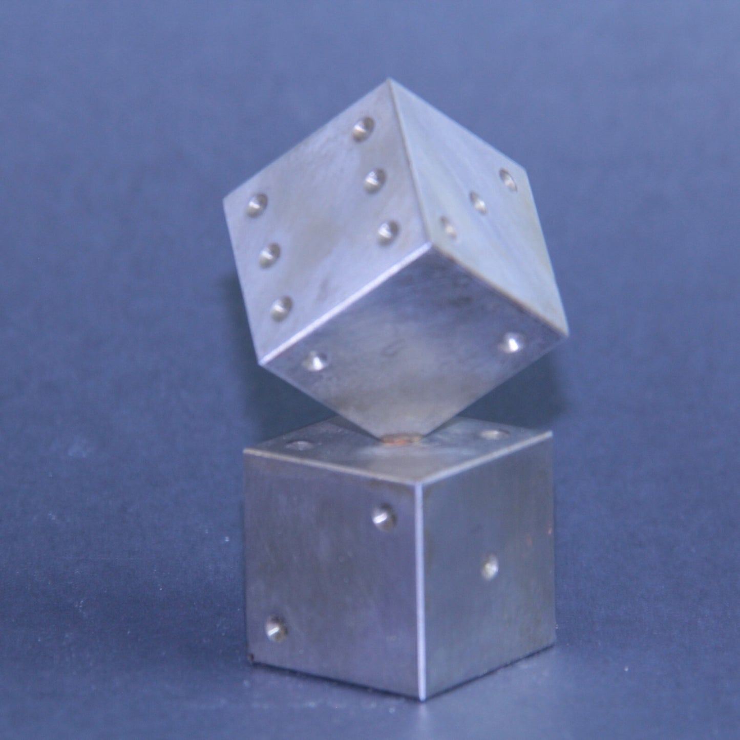 3" Mid Century Modern Dice Steel Brutalist Art Sculpture