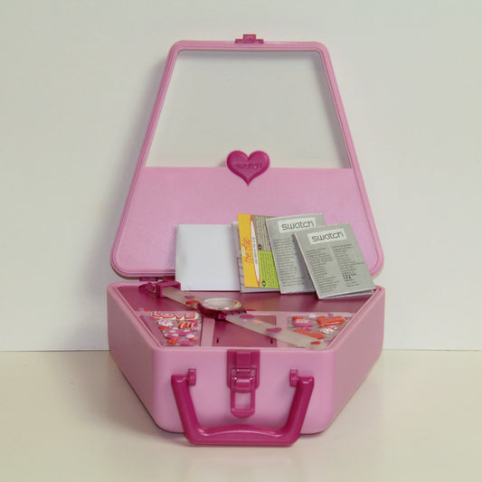 Swatch GV120 – Loving Twister - Pink Hearts – With Original Box & Sticker Sheets