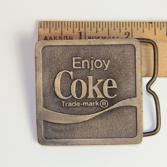 1975 Bergamot Brass Works “Enjoy Coke” Belt Buckle – Coca-Cola – Square