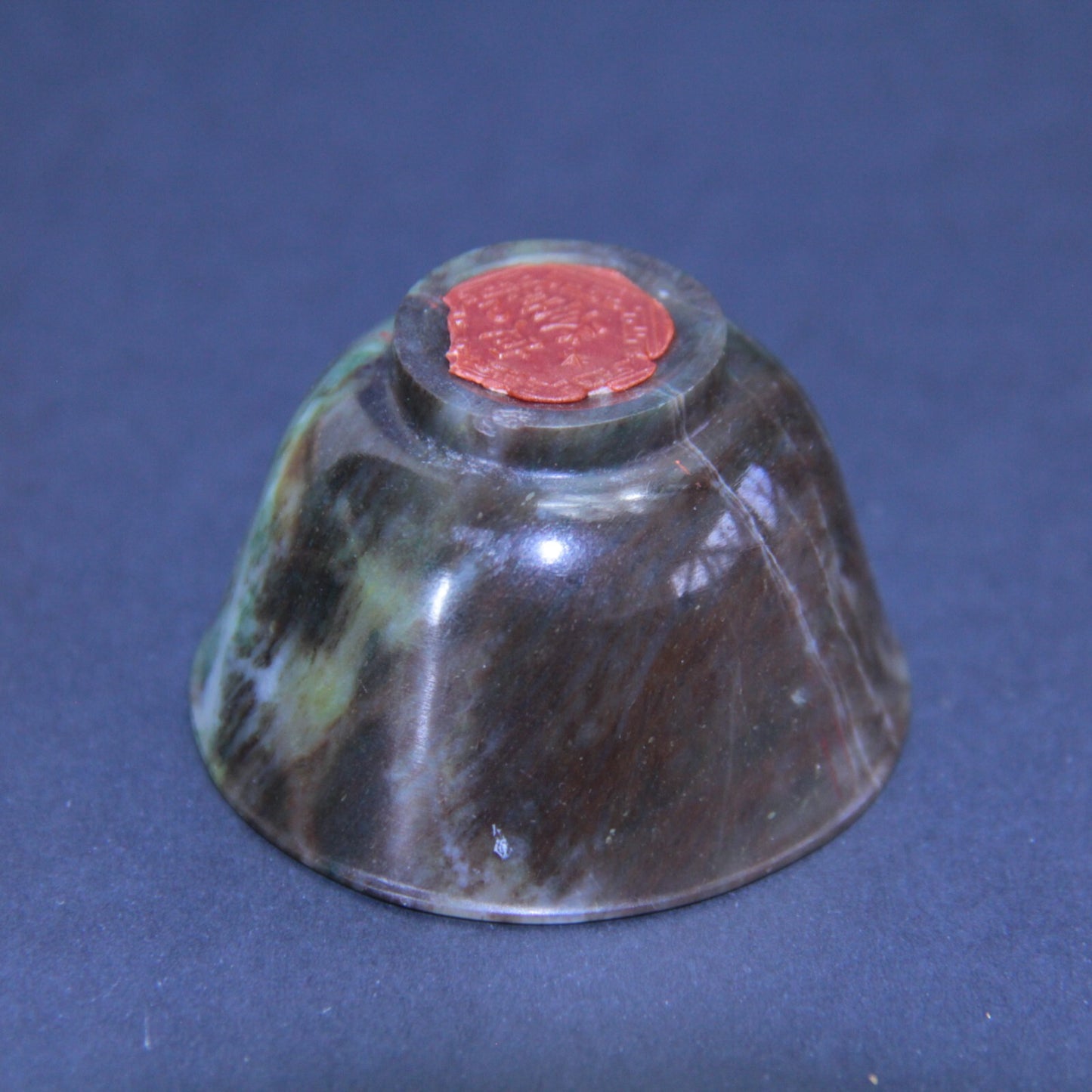 Carved Natural Jade Bowl & Stand | 49mm x 30mm | Beijing Export Wax Seal 🧧