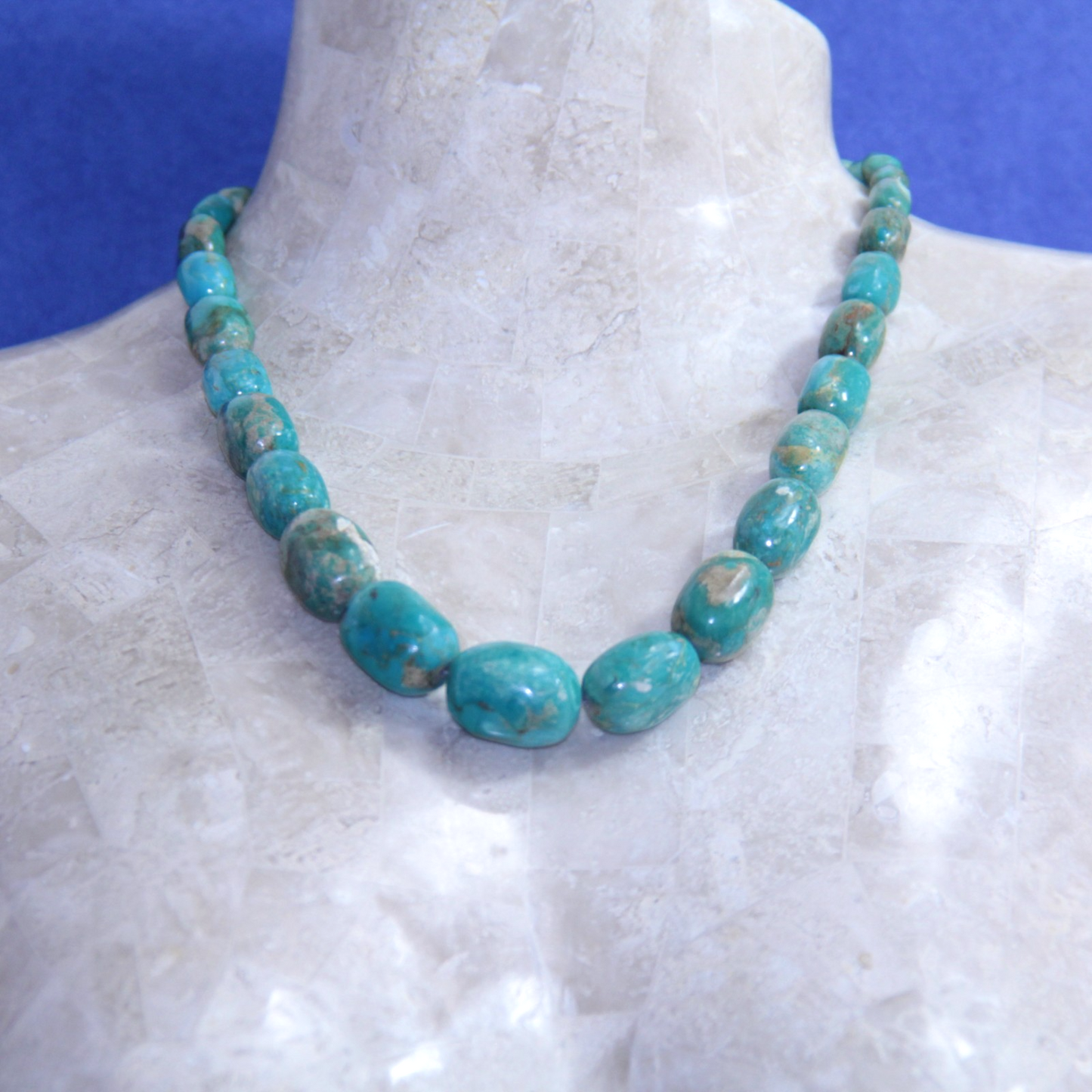 Jay King Sterling Silver Turquoise Bead Necklace 18"-21" Desert Rose Trading