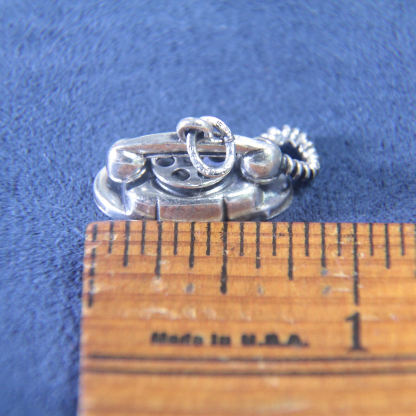 Vintage Beau Sterling Silver 925 Rotary Phone - Telephone Charm – 7/8"