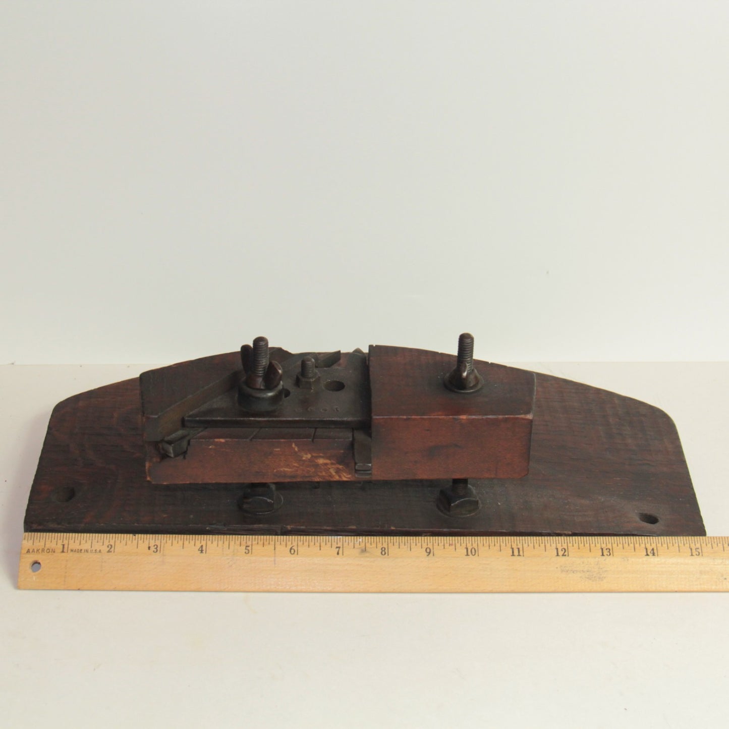 Vintage Cooper’s Croze Plane – Barrel Maker’s Tool  Tiger Oak Wood – 15.5"