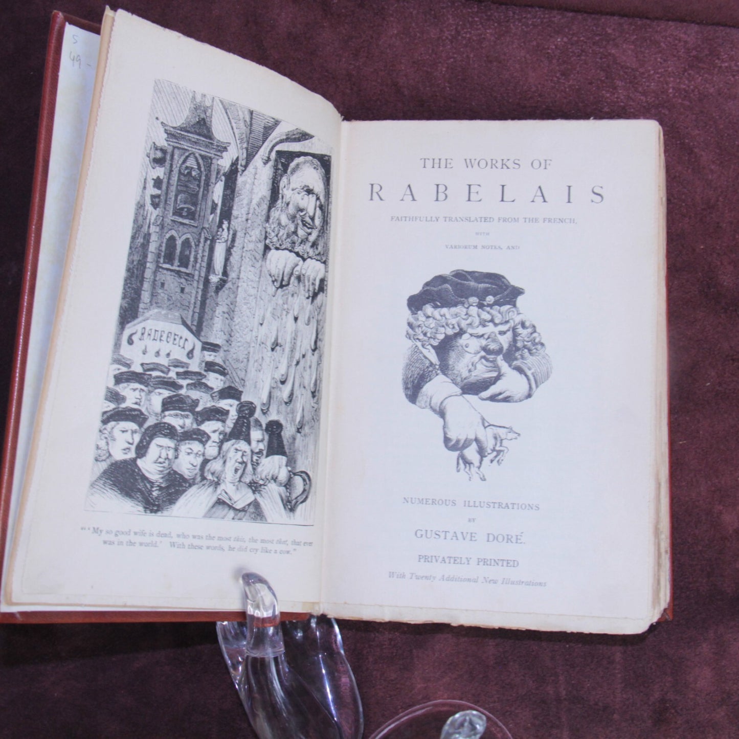 Fine Leather Binding - The Works of Rabelais Illustrated by Gustave Doré Book