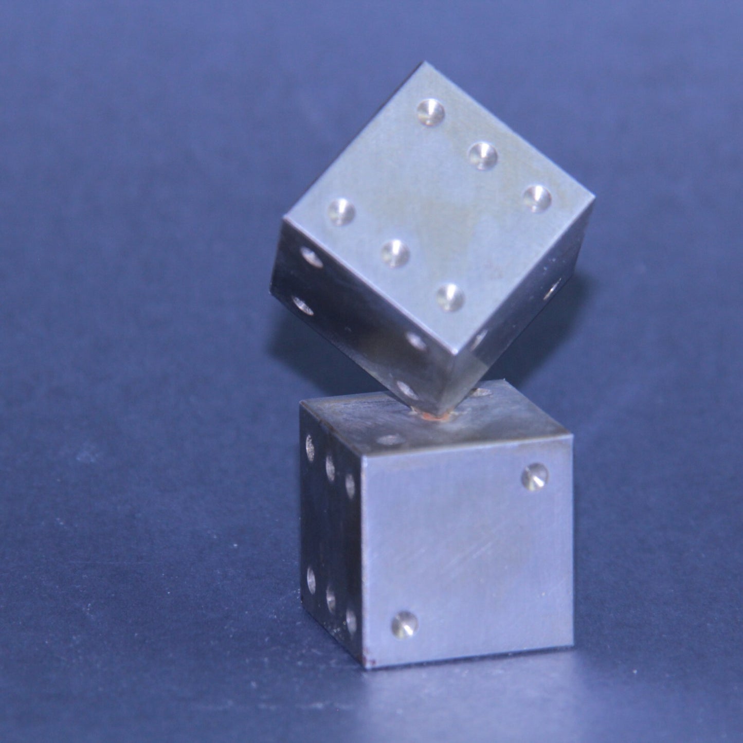 3" Mid Century Modern Dice Steel Brutalist Art Sculpture