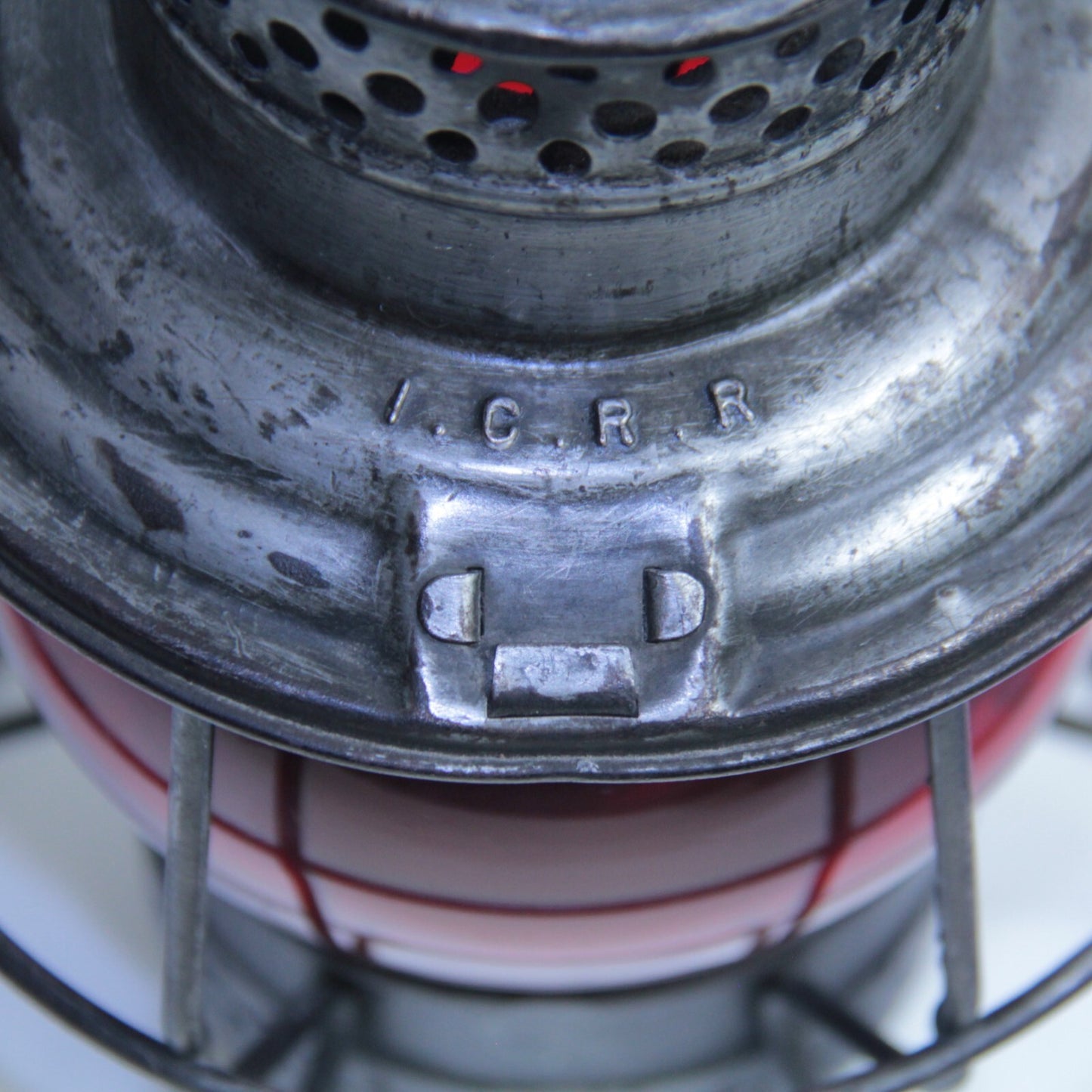 Adlake Illinois Central Railroad Lantern ICRR Corning Red Globe 🔥