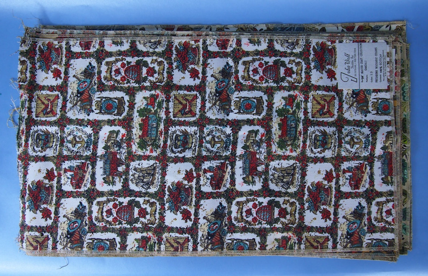 Vintage John Wolf Textiles 100% Cotton Swatch 24"