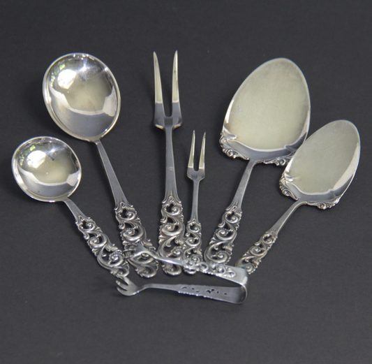 Mylius Norway EXPORT Sterling Silver Serving Set 7 Pieces 250.4g 925 NOT 830
