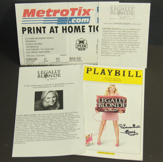 Legally Blonde Musical Playbill Jan 2009 Signed Laura Bell Bundy Autograph